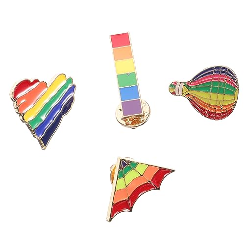 FOMIYES 4 Stück Teiliges Broschen Regenbogen Pins aus Hochwertiger Legierung Anstecknadeln für Kleidung Hüte und Rucksäcke Dekorative Bunte Broschen für Alltag und Feste von FOMIYES