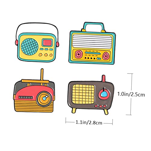 FOMIYES 4 Stück Teiliges Broschen im Radio Design Legierte Anstecknadeln für Kleidung Taschen und Schals Stilvolle und Vielseitige Accessoires für Damen Zufälliger Stil von FOMIYES