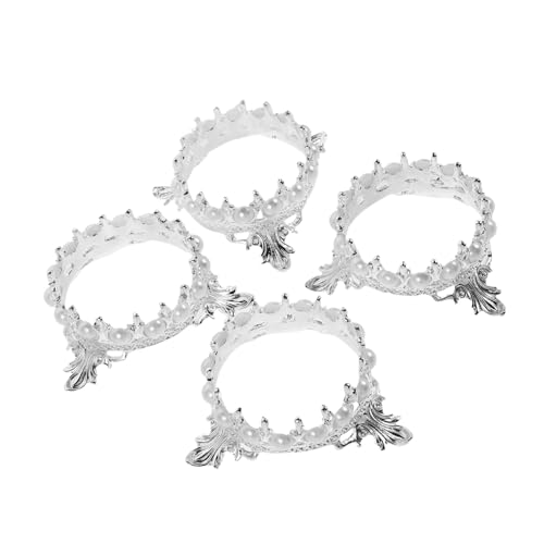 FOMIYES 4 Stück Teiliges Crown Nail Brush Organizer mit Retro-perlenakzenten Stabiler Nagelpinselhalter für Maniküre Make-up-pinsel Vielseitiger Nagelkunst Ständer für Salon Zuhause von FOMIYES