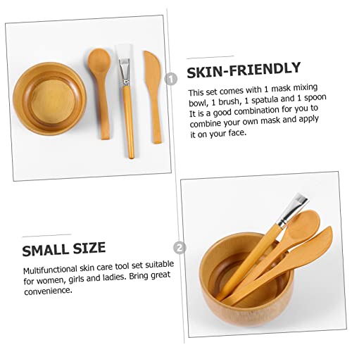 FOMIYES 4stücke Gesichtsmasken-mischwerkzeug-set Diy Aus Natürlichem Mit Schüssel Spatel Pinsel Und Löffel Für Mischen Und Anwenden von FOMIYES