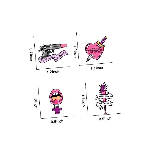 FOMIYES 4 Stück Kreative Cartoon Lippenstift Brosche Legierung Persönlichkeitsbrosche Für Frauen Modische Kleidungsdekoration Für Taschen Rucksäcke Hüte Und Schals von FOMIYES