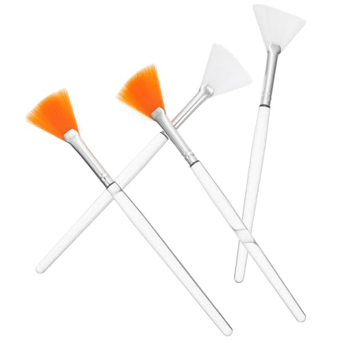 FOMIYES 4 Stück Teiliges Fächerpinsel für Weiche Borsten Leichter Kosmetischer Einfach zu Reinigen Wiederverwendbar für Gesichtsmaske Serum Augenmaske Make Up Anwendung von FOMIYES
