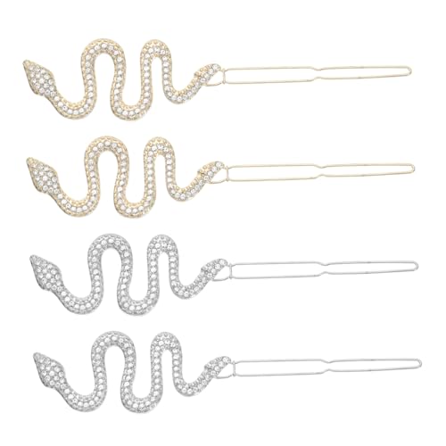 FOMIYES 4 Stück Teiliges Filigrane Schlangen Haarclips aus Legierung Modische Haarklammern Haarschäden Vielseitig für Damen Salon und DIY Haarstyling Sicherer Spuren von FOMIYES