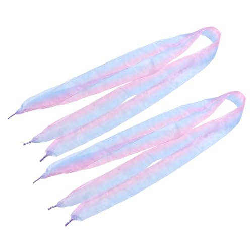 FOMIYES 4 Stück Teiliges Flache Organza Schnürsenkel Breit Gradientfarbene Yarn Schnürbänder für Damen Sneaker und Freizeitschuhe Modische Langlebige und Leichte Schuhbänder von FOMIYES