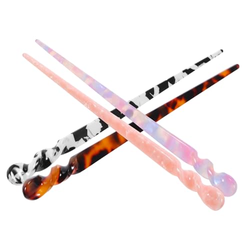 FOMIYES 4 Stück Teiliges Haarnadeln Haarschmuck Chinesische Haarklammern Haarknotenhalter Retro Haarschmuck für Frauen mit Blumenmuster Braun Dunkelbraun von FOMIYES