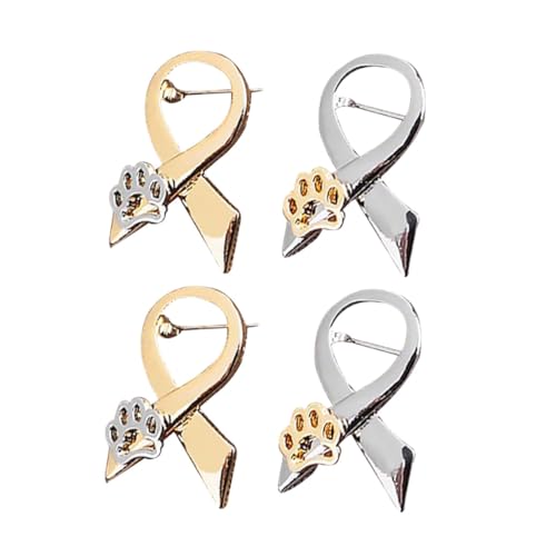 FOMIYES 4 Stück Teiliges Hundepfoten Broschen aus Legierung Niedliche Cartoon Anstecker in Gold und Silber Kleidung Dekoration für Hemd Kleid Schal und Pullover von FOMIYES