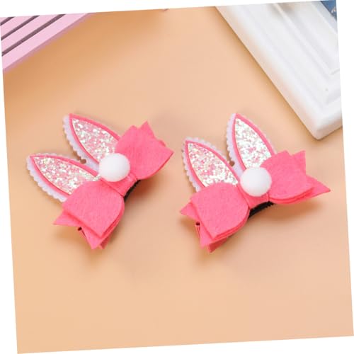 FOMIYES 4 Stück Teiliges Kaninchenohren Haarclip mit Schleife Niedlicher Haarschmuck für Mädchen als Frühlings kopfschmuck und Party Haarspange Geeignet für Dickes Haar von FOMIYES