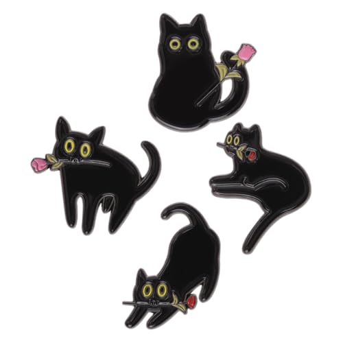 FOMIYES 4stücke Katzendekoratives Brosche Metall Anstecknadel Für Kleidung Schal Hut Rucksack Handtasche Geschenk Für Damen Jacke Pullover von FOMIYES