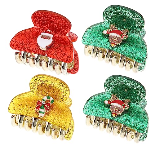 FOMIYES 4 Stück Teiliges Kleine Bunte Haar Klauenclips für Damen Stilvolle Haarschmuck Accessoires Langlebig und Praktisch für Weihnachtsfeier und Tägliche Frisurengestaltung von FOMIYES