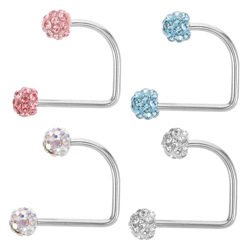 FOMIYES 4 Stück Teiliges Lippenpiercing aus Metall Stylische Hautfreundliche Lippenringe in Weiß Hellrosa und Ab Farbverlauf Komfortabel und Langlebig für Damen und Alltag von FOMIYES