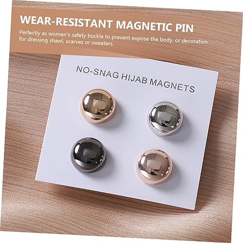 FOMIYES 4 Stück Teiliges Magnetisches Hijab Verschleißfeste Schalhalter Multifunktionale Sicherheits Broschen für Tücher und Schals Eleganter Glänzender Rundclip Passend für Damen und von FOMIYES