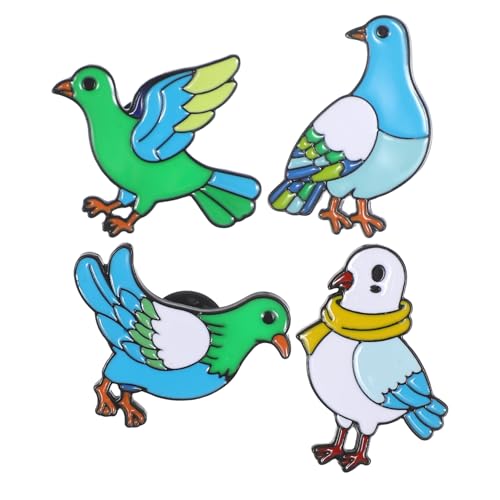 FOMIYES 4stücke Teiliges Metall Friedenstaube Brosche Vintage Vogel Anstecker Für Damen Und Herren Schmuck Für Kleidung Taschen Schals Und Hüte Leicht Und Langlebig von FOMIYES