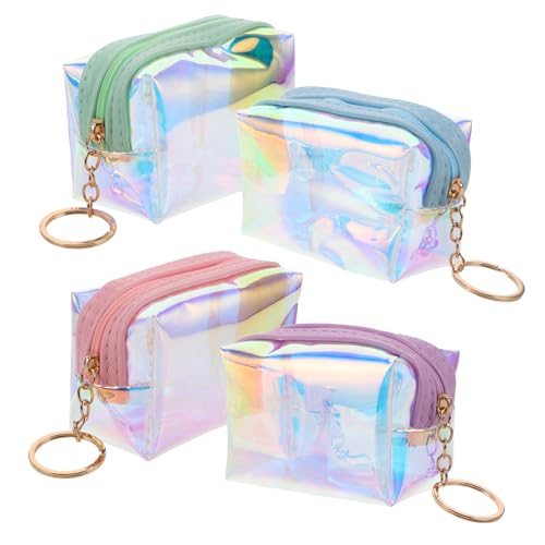 FOMIYES 4stücke Mini-geldbörse Mit Herzmotiv Und Reißverschluss Schlüsselanhänger-Tasche Für Münzen Leicht Und Tragbar Geeignet Für Teenager-mädchen Und Reisen von FOMIYES