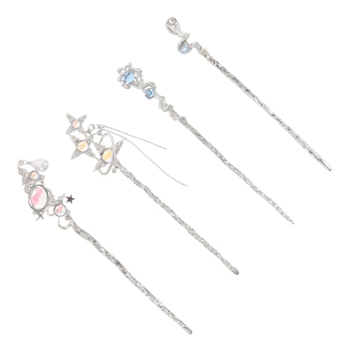 FOMIYES 4 Stück Teiliges Mondstein Haarnadeln für Dutt Chinesische Vintage Haarschmuck Lange Metall Haarnadeln mit Mystischem Mondstein Design Komfortabel für Frauen und Mädchen Passend von FOMIYES