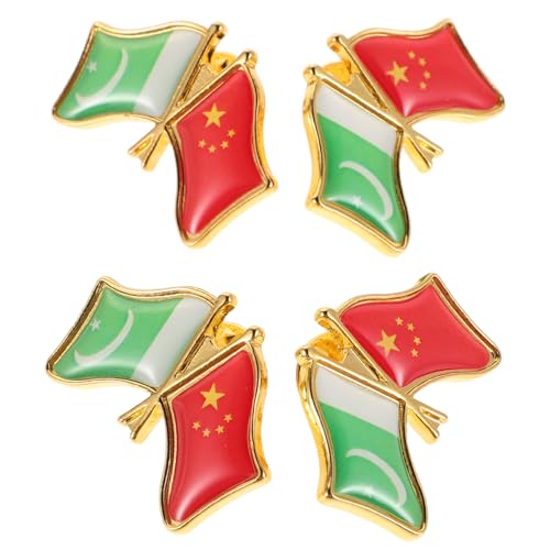 FOMIYES 4stücke Metall-anstecknadel Mit Pakistanischer Flagge Internationales Freundschafts-abzeichen Für Kleidung Hüte Rucksäcke Reiseandenken Patriotische Deko von FOMIYES