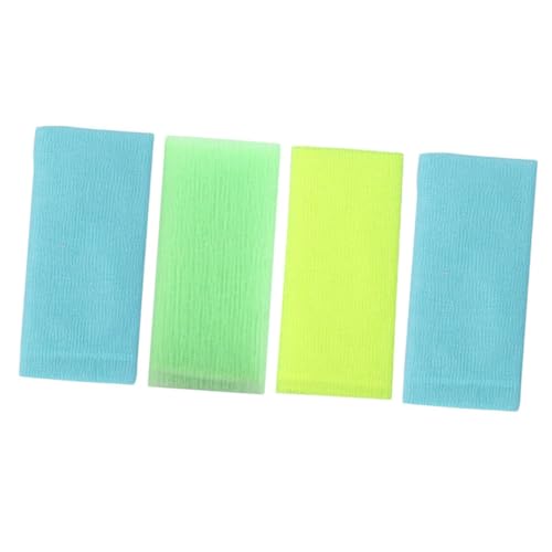 FOMIYES 4 Stück Teiliges Peeling Duschtuch aus Mildem Nylon Wiederverwendbare Körperpeeling Handtücher mit Reichem Schaum Leichtes Langlebiges Badetuch für Sanfte Hautreinigung und Glatte von FOMIYES
