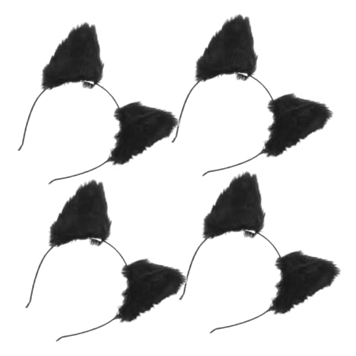 FOMIYES 4stücke Künstliche Tierohren Stirnband Für Frauen Mädchen Plüsch-haarreifen Halloween Cosplay Kopfbedeckung Tierkostüm-zubehör Für Damen Herren Party-kostüm-accessoires von FOMIYES