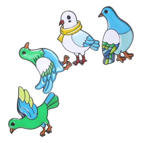 FOMIYES 4stücke Friedenstauben-dekor Brosche Vintage Tier Anstecknadeln Frauen Metall Emaille Für Kleidung Rucksäcke Und Accessoires von FOMIYES