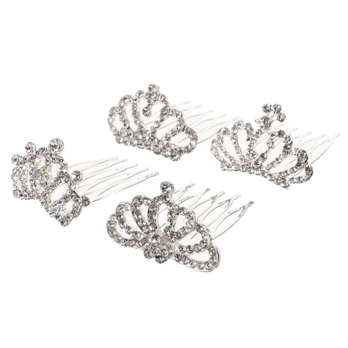 FOMIYES 4 Stück Teiliges Strass Krone Haarkamm für Mädchen Tiara Haarschmuck mit Stabilem Kamm Langlebig und Sicher Geeignet für Geburtstag Party Hochzeit und Festliche Anlässe von FOMIYES