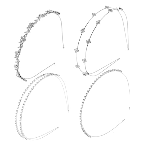FOMIYES 4 Stück Teiliges Strass haarband mit Kristallblumen und Geprägt Romantischem Design Dünnes Komfortables Braut haarreif Hochzeit Abendveranstaltung Frauen und Mädchen von FOMIYES