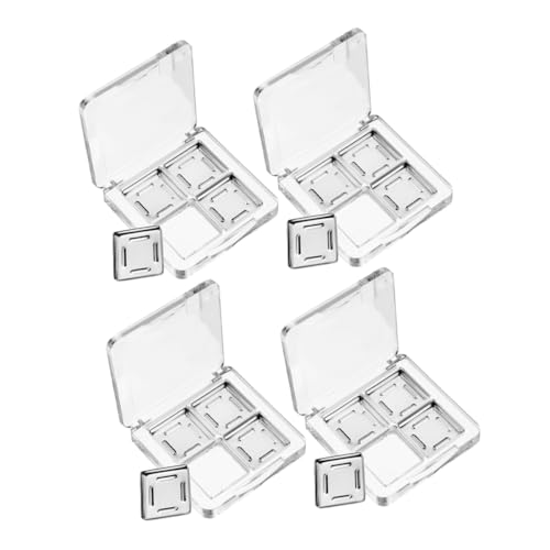 FOMIYES 4stücke Teilige Transparente Make-up-palette Leere Diy-lidschattenbehälter Mit Fächern Organisierter Aufbewahrungskasten Kompakt Für Reisen von FOMIYES