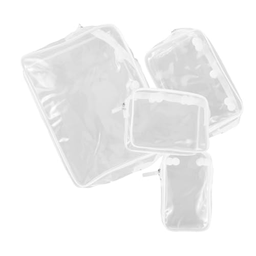 FOMIYES 4 Stück Teiliges Transparentes Reise Organizer mit Reißverschluss Klare Aufbewahrungstaschen für Kosmetik Toilettenartikel und Kleine Gegenstände Passend als Einlage für von FOMIYES