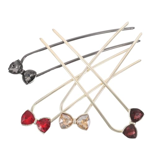 FOMIYES 4 Stück Teiliges U Förmiges Haarnadel mit Strass Bowknot Leichte Chinesische Haarspangen für Brautmode Party und Festfrisuren Modisches Zubehör für Frauen von FOMIYES