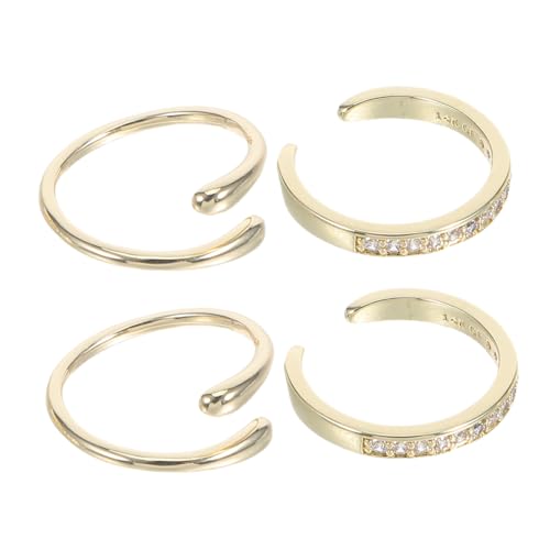 FOMIYES 4 Stück Teiliges Verstellbares Zehenring-set für Damen Offener Band mit Funkelnden Strasssteinen Leichtes Strand-fußschmuck Komfortabel und Atmungsaktiv für Sommerurlaub und von FOMIYES