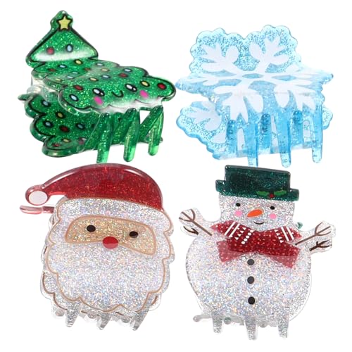 FOMIYES 4 Stück Teiliges Weihnachts Haarklammern für Damen Festliche Claw Clips mit Weihnachtsdesign für Haarstyling und Party Geeignet für Dünnes Haar von FOMIYES