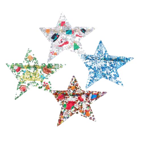 FOMIYES 4 Stück Teiliges Weihnachts Haarspangen für Damen Unregelmäßige Sternform Robuste Metall und Acrylclips Festhaltend Festliche Haaraccessoires für Vielseitige Looks von FOMIYES