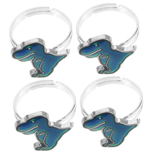 FOMIYES 4 Stück Thermochromer Ring Stimmungsschmuck Kinderringe Für Mädchen Farben Der Stimmungsringe Mädchenschmuck Party Gefühlsring Jungs Junge Finger Blue Legierung von FOMIYES