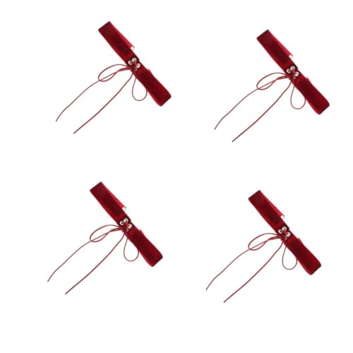 FOMIYES 4 Stück Velours Choker Kette mit Schleife Kurz Verstellbar Weiches Samtband Schmuck für Partys Hochzeit Boho Stil Elegant von FOMIYES