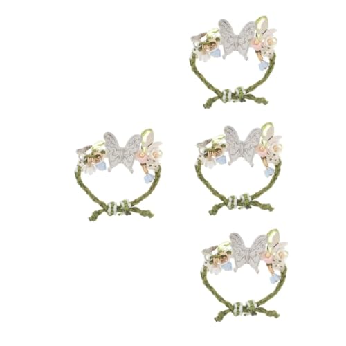 FOMIYES 4 Stück Verstellbarer Vintage Ring Damen Schmetterling Blumenmuster Grün Geflochtenes Seil Chinesischer Stil Schmuck Vielseitig Elegant Für Besondere Anlässe von FOMIYES