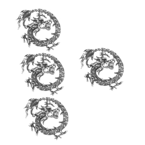FOMIYES 4 Stück Vintage Chinese Dragon Brosche für Männer Robuste Anstecknadel Stilvolles Kleidungsaccessoire für Formelle Anlässe nicht Leicht zu Beschädigen Verlieren von FOMIYES