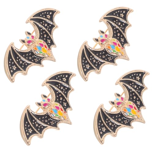 FOMIYES 4 Stück Vintage Fledermaus Anstecknadeln aus Langlebiger Legierung Halloween Vampir Broschen Vielseitige Retro Steampunk Accessoires für Kleidung Schals Schuhe Modische Punk-label von FOMIYES