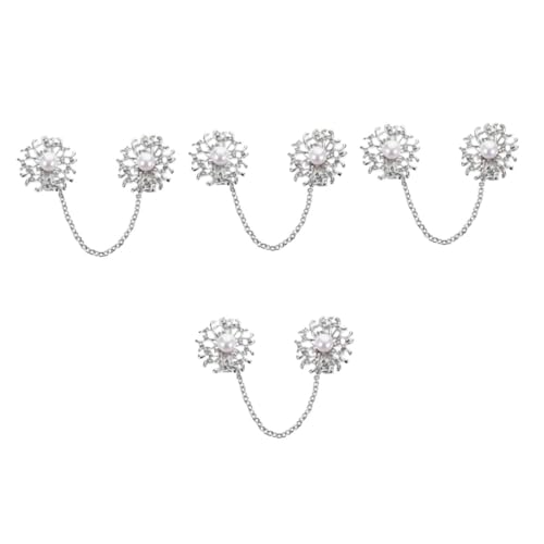 FOMIYES 4 Stück Vintage Strickjacken Klammer Faux Perlen Brosche Winddichter Pullover Schal Clip Damen Eleganter Cardigan Verschluss Kragenkette für Büro Party von FOMIYES