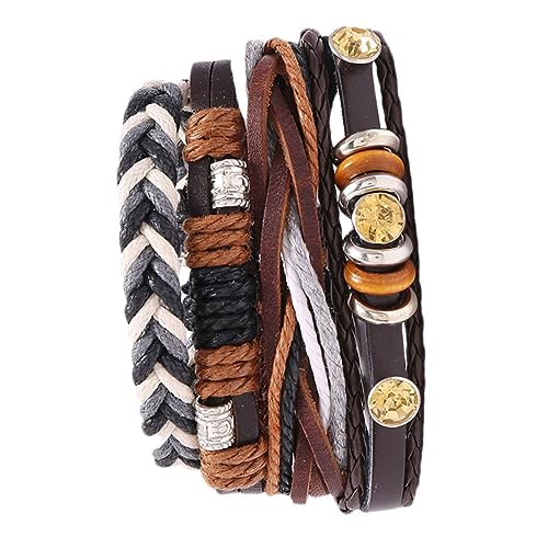 FOMIYES 4 Stück Vintage Woven Hand Bracelet Set Teiliges Armband Set für Studenten Mehrlagige DIY Armbänder für Männer Frauen für Besondere Anlässe von FOMIYES