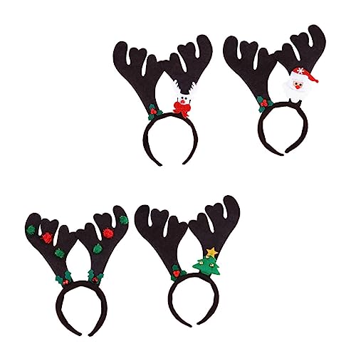 FOMIYES 4stücke Weihnachts-dekoration Antler Haarreifen Cartoon-haarband Für Weihnachten Geeignet Für Festlichkeiten Partys Und Kostüme von FOMIYES