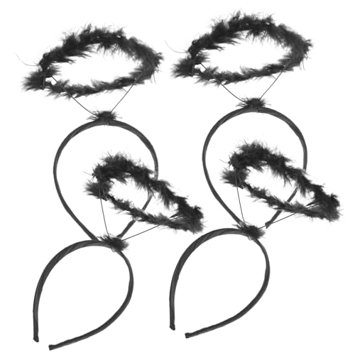 FOMIYES 4 Stück Weihnachtsstirnband Halloween Verkleiden Weihnachtsdekoration Feenflügel Prinzessinnen-stirnband Haarschmuck-requisite Trimmen Engelsflügel Streifen Samt Weihnachten Damen von FOMIYES