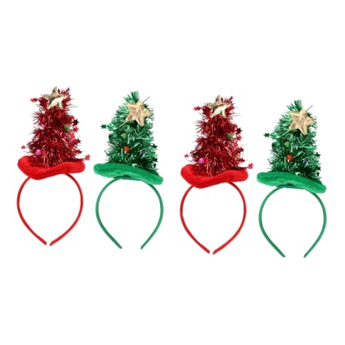 FOMIYES 4 Stück Weihnachtsstirnband Goodie-Bag-Füller Stirnbänder für Kinder Tütenfüller weihnachtsbaum haarreifen Stirnbänder für die Weihnachtsfeier süße weihnachtsstirnbänder Fräulein von FOMIYES