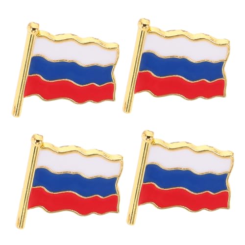 FOMIYES 4stücke Metall Anstecknadeln Mit Russischer Flagge Zarte Broschen Für Kleidung Hüte Taschen Vintage-design Mit Wellenmuster Für Verschiedene Anlässe von FOMIYES