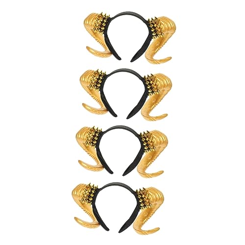 FOMIYES 4 Stück Nieten-croissant-stirnband Hörnerkostüm Für Erwachsene Gothic Hörner Stirnband Hörner Cosplay Stirnband Kunststoff-horn-stirnband Steampunk Plastik Ziegenhorn Fräulein von FOMIYES