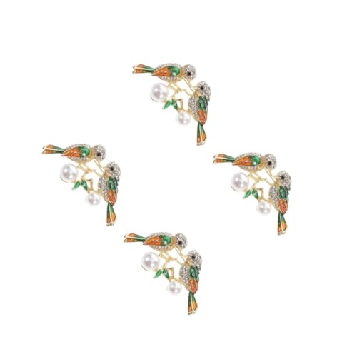 FOMIYES 4 Stück Zinklegierung Tierbrosche Broschen Pins mit Strassstein Kleidung Anstecknadel Vielseitig für Damen Jacken Hüte Taschen Accessoire Langlebig und Einfach zu Befestigen von FOMIYES
