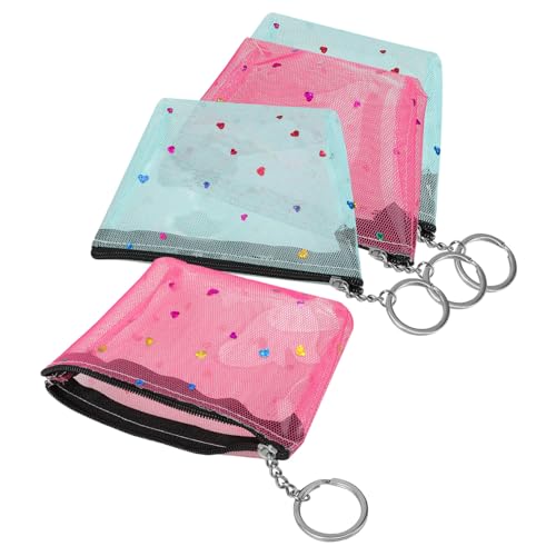 FOMIYES 4stücke Kleine Geldbörse Für Frauen Mit Reißverschluss Geldbeutel Aus Hochwertigem Material Blumenmuster Geldtasche Zum Aufbewahren Von Münzen Bargeld Und von FOMIYES