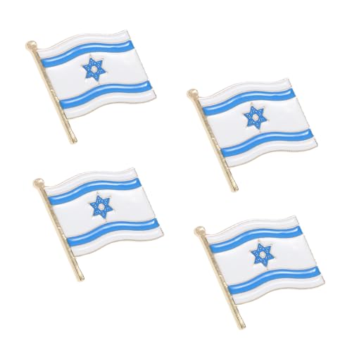 FOMIYES 4 Stücke Israel Flaggen Anstecknadeln Metall Wellen Design Korrosionsbeständig Elegant Patrioten Badge Reverspin Schmuck für Kleidung und Accessoires FOMIYES 4 Stücke Israel Flaggen Anstecknadeln Metall Wellen Design Korrosionsbeständig Elegant Patrioten Badge Reverspin Schmuck für Kleidung und Accessoires von FOMIYES