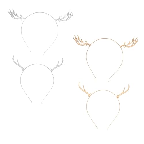 FOMIYES 4stücke Geweihkopfschmuck Aus Legierung Für Weihnachten Weihnachtshaarreifen Und Stirnbänder Dekorative Haaraccessoires Passend Für Frauen Und Mädchen von FOMIYES