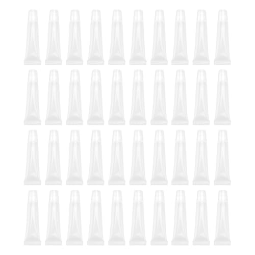 FOMIYES 40 Stück Leere Lippenbalsam Tuben Nachfüllbare Auslaufsichere Kosmetikbehälter Transparent Wiederverwendbare Lipgloss Verpackung für Damen und Mädchen DIY Lippenpflege von FOMIYES