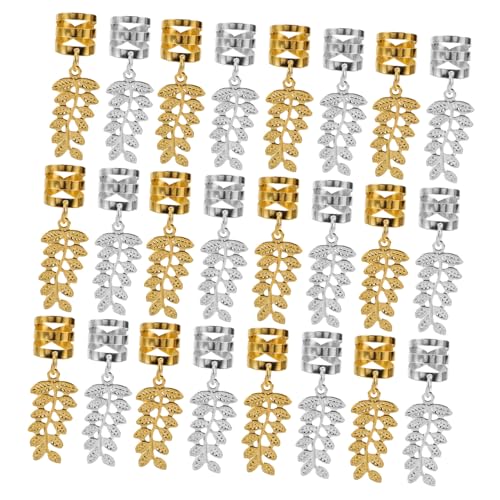 FOMIYES 40 Stück Teiliges Leaf Metal Haarschmuck für Zöpfe und Dreadlocks Gold und Silberfarbene Haarclips und Manschetten Vielseitige Schmuckaccessoires für Frauen Festival Styling und von FOMIYES