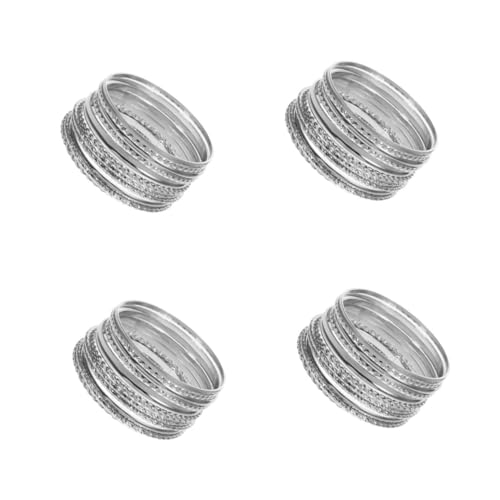 FOMIYES 48 Stck. Teiliges Boho Armband Set Damen Mehrschichtige Silberne Chunky Armreifen Langlebiger Legierung Stapelbare Vintage Schmuckstücke für Alltag und Partys Accessoires von FOMIYES