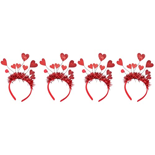 FOMIYES 4 Stück Valentinstag Stirnband Valentinstag-stirnbänder Für Frauen Liebevolle Herz-haarreifen Herz Stirnband Valentinstag Haarschmuck Zum Valentinstag Filzstoff Bommel Pop Kind von FOMIYES